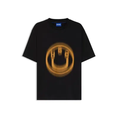 Hugo Boss All-gender T-shirt With Blurred Logo Print In Black