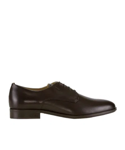 HUGO BOSS ALMOND-TOE LEATHER DERBY SHOES