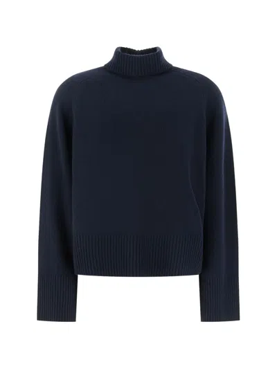 Hugo Boss Alonso Relaxed-fit Turtleneck Sweater In Cashmere With Raglan Sleeves In Blue