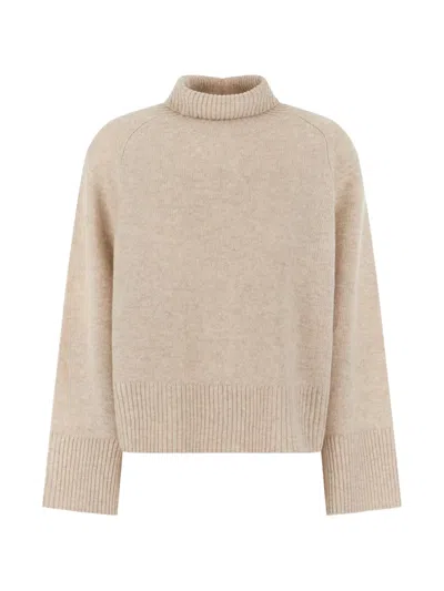 Hugo Boss Alonso Relaxed-fit Turtleneck Sweater In Cashmere With Raglan Sleeves In Neutral