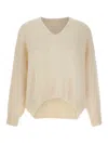 Hugo Boss Soft Alpaca Blend V-neck Sweater In Neutral