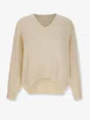 Hugo Boss Soft Alpaca Blend V-neck Sweater In Neutral