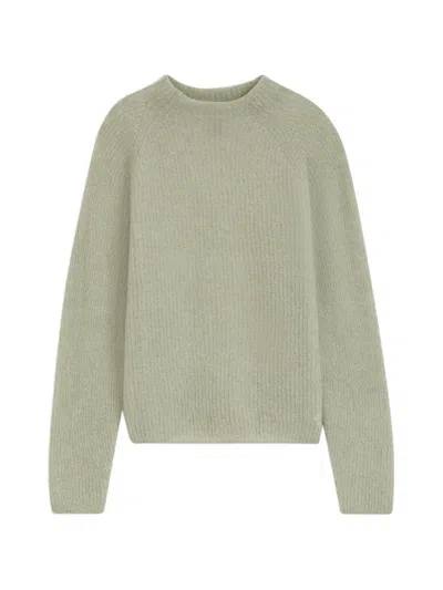 Hugo Boss Alpaca-blend Sweater With Mock Neck In Green
