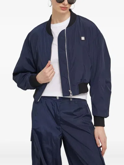 Hugo Boss Amorali Zip-up Bomber Jacket In Blue