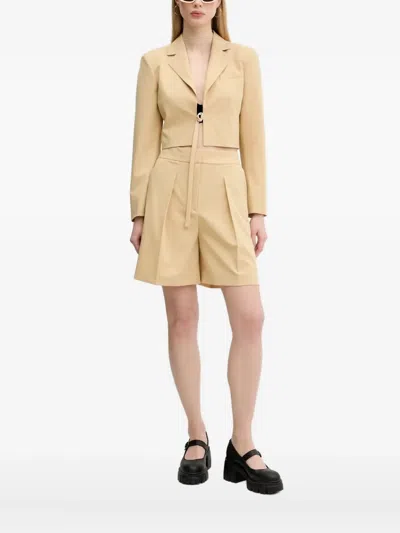 Hugo Boss Amusina Tie-front Blazer In Neutral