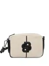 Hugo Boss Anett Logo-patch Canvas Crossbody Bag In Neutral