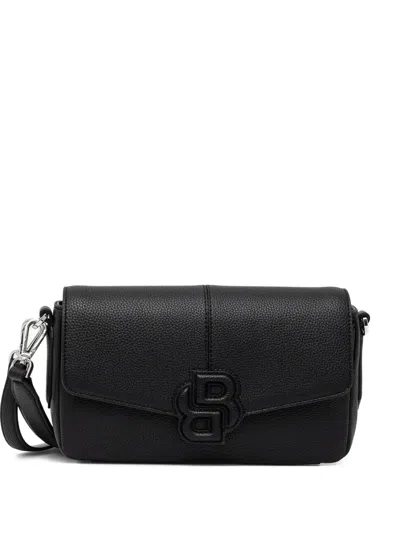 Hugo Boss Anett Textured Leather Shoulder Bag In Black