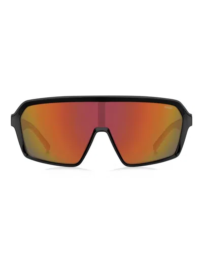 Hugo Boss Angular Black Sunglasses With Contrasting Temples