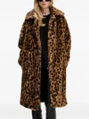 Hugo Boss Animal-pattern Faux-fur Coat In Brown