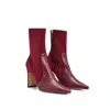 Hugo Boss Ankle Boots In Suede And Leather With Side Zip In Pink