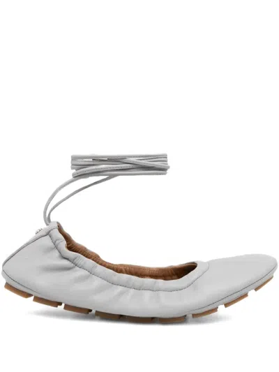 Hugo Boss Ankle-ties Ballet Flats In Grey