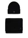Hugo Boss Beanie-set Mit Applikation In Schwarz