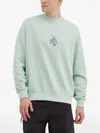 Hugo Boss Appliqué Crew Neck Sweatshirt In Green