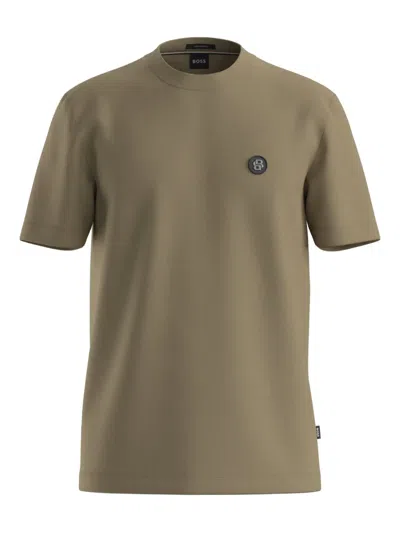 Hugo Boss Appliqué T-shirt In Brown