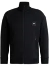 Hugo Boss Sweatshirt With Stretch-cotton Inserts In 黑色