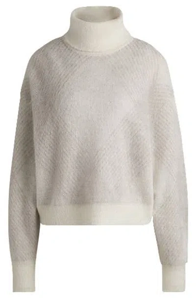 Hugo Boss Argyle Sweater In A Textured-wool Blend In Patterned