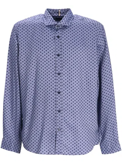 Hugo Boss Ari Long-sleeve Shirt In Blue
