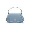 Hugo Boss Ariell Leather Shoulder Bag With Double B Monogram Hardware In Blue