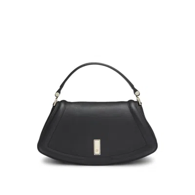 Hugo Boss Ariell Shoulder Bag In Grained Leather In Black