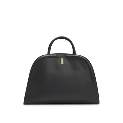 Hugo Boss Ariell Tote Bag In Grained Leather With Detachable Strap