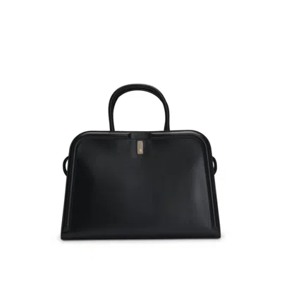 Hugo Boss Ariell Tote Bag In Leather With Detachable Pouch In Black