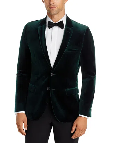 Hugo Boss Arti Extra Slim Fit Velvet Blazer In Dark Green