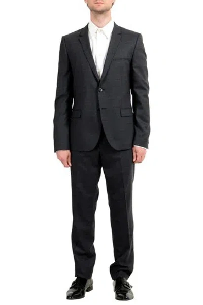 Pre-owned Hugo Boss "arti/hesten" Men's Wool Charcoal Two Button Suit In Gray