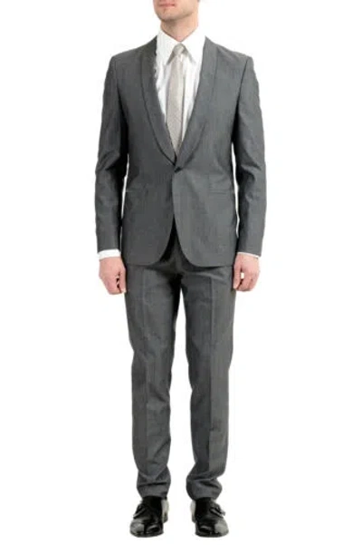 Pre-owned Hugo Boss "arti/hesten182" Men's Extra Slim Fit Wool Gray One Button Suit