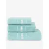 Hugo Boss Aruba Blue Aruba Logo-embroidered Egyptain-cotton B In Aruba Blue