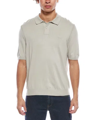 Hugo Boss Asac Knit Polo Shirt In Brown
