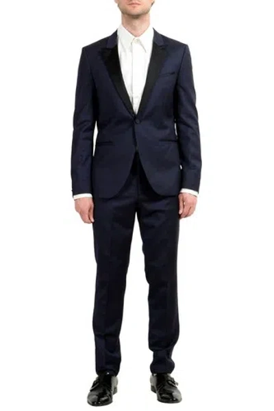 Pre-owned Hugo Boss "auerd/himins" Men's 100% Wool Blue One Button Suit