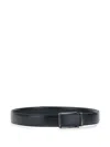Hugo Boss Boss Austin Blue Leather Belt In Black
