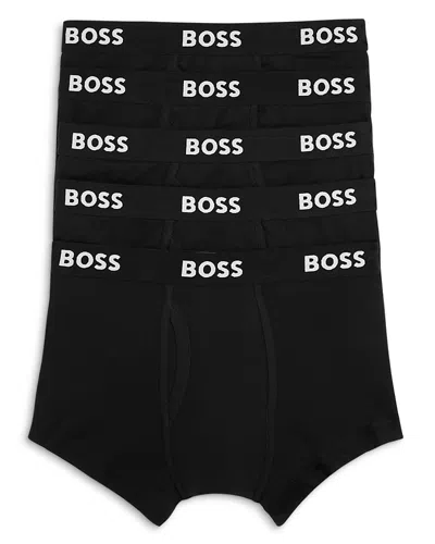 Hugo Boss Authentic Cotton Trunks, Pack Of 5 In Black