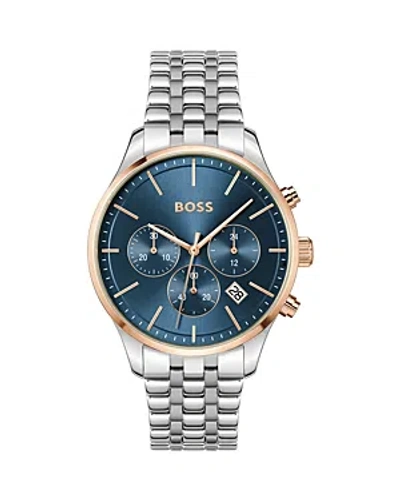 Hugo Boss Multi-link-bracelet Chronograph Watch With Blue Dial Men's Watches In Assorted-pre-pack