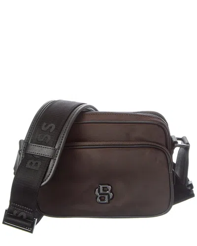 Hugo Boss B Icon Ew Zip Canvas Bag In Brown
