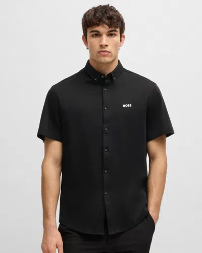 Hugo Boss B Motion Mens Short Sleeve Shirt In Black