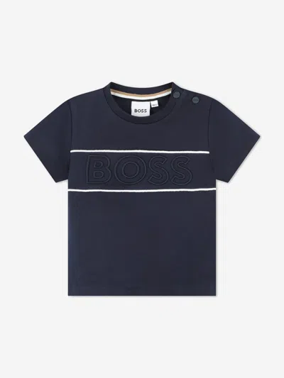 Hugo Boss Baby Boys Embroidered Logo T-shirt In Blue