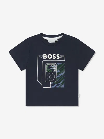 Hugo Boss Baby Boys Ipod Print T-shirt In Blue