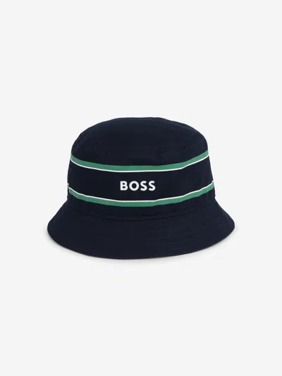 Hugo Boss Kids' Baby Boys Logo Bucket Hat In Blue