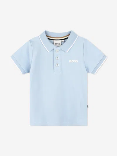 Hugo Boss Boss Baby Boys Pale Blue Cotton Polo Shirt