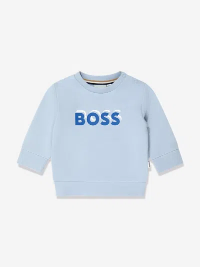 Hugo Boss Baby Boys Logo Print Sweatshirt In Blue