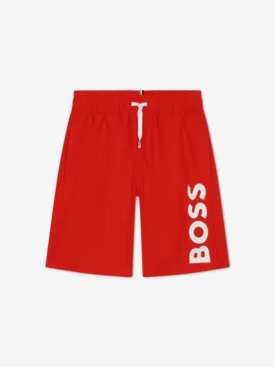 Hugo Boss Baby Boys Logo Swim Shorts In Red