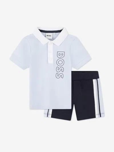 Hugo Boss Baby Boys Polo Shirt And Shorts Set In Blue