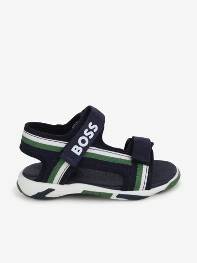 Hugo Boss Baby Boys Strappy Logo Sandals In Blue