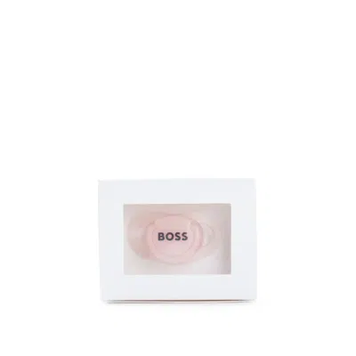 Hugo Boss Kids' Baby Dermatologically Tested Dummy With Logo Print In Pink