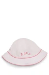 Hugo Boss Baby Hat In Cotton With Cords And Logo Print In Light Pink