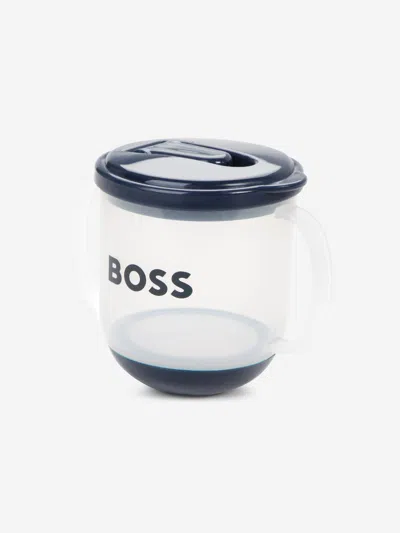 Hugo Boss Baby Logo Print Sippy Cup In Blue