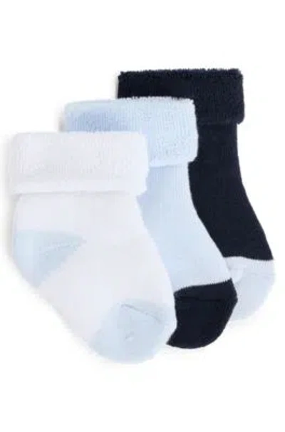 Hugo Boss Baby Three-pack Of Socks With Branded Soles In Dark Blue
