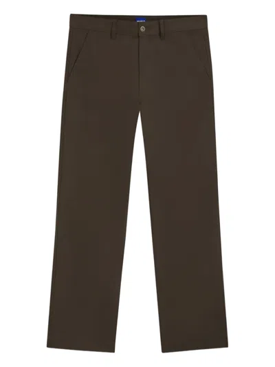 Hugo Boss Regular-fit Trousers In Stretch-cotton Canvas In Burgundy
