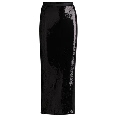 Hugo Boss Back Slit Skirt In Black